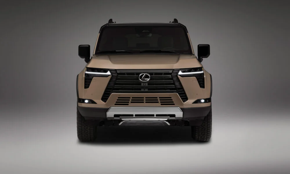 Lexus GX Overtrail in sand beige, head-on front view