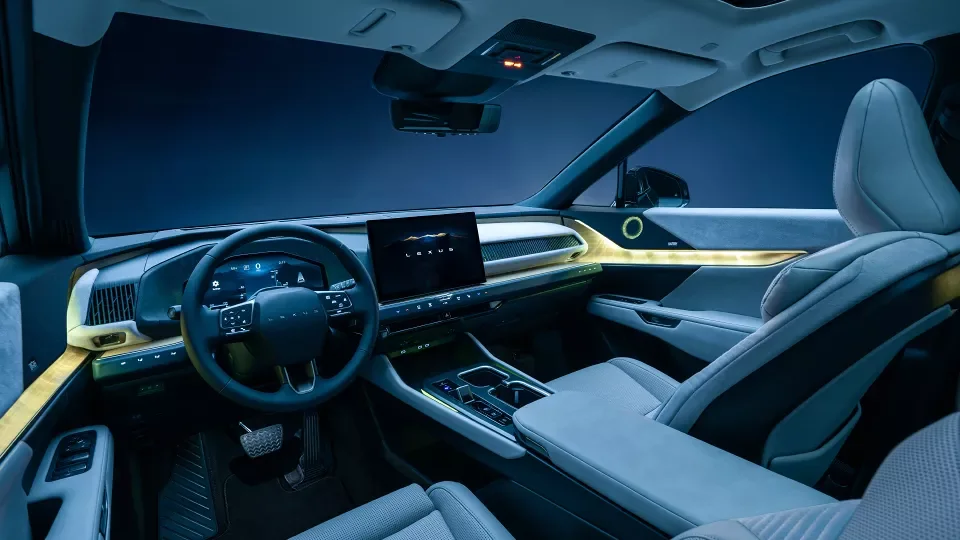 Lexus TZ cabin at night with the ambient lighting on