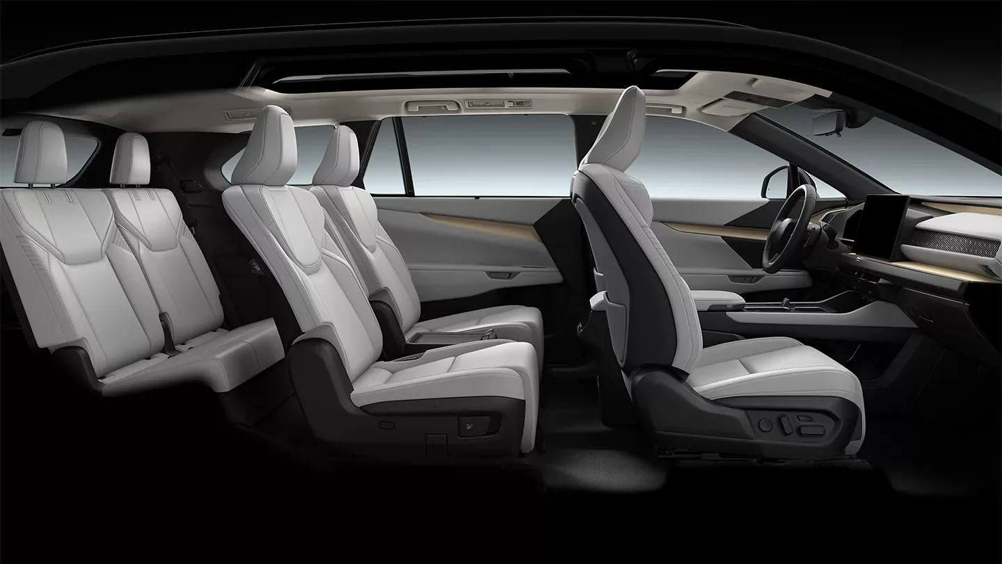 Cutaway view of the Lexus TZ showing all three rows of seating